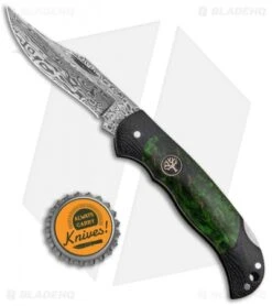 Boker Junior Scout Lightweight Damascus Green Curly Birch (2.75" Damascus) -Boker Sales Store Boker Junior Scout Lightweight Green Curly Birch Damascus 118119DAM BHQ 121065 jr bottlecap