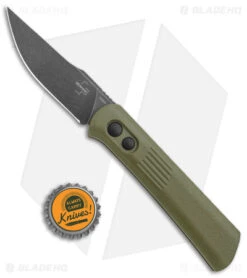 Boker Lundquist Alluvial Automatic Knife OD Green (3" Black SW) -Boker Sales Store Boker Lundquist Alluvial Auto OD Green Aluminum Black SW BHQ 125069 jr bottlecap
