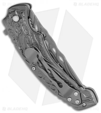 Boker Magnum Liner Lock Knife Gray Flaming Skull (3.74" Gray) 01MB733 3 Boker Magnum Liner Lock Knife Gray Flaming Skull (3.74" Gray) 01MB733 - Image 3