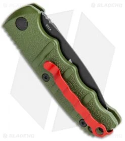 Boker Mini Warhawk Kalashnikov Dagger Automatic Knife Green (2.5" Black D2) -Boker Sales Store Boker Mini Warhawk Kalashnikov Auto Dagger Green Black BHQ 113923 jr side