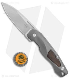 Boker Plus Aluma Liner Lock Knife Aluminium/Wood (3.5" Stonewash) -Boker Sales Store Boker Plus Aluma LL Aluminum Wood SW BHQ 139181 jr bottlecap