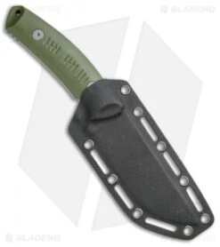 Boker Plus Blacklist Fixed Blade Knife OD Green (4.875" Stonewash) 02BO007 -Boker Sales Store Boker Plus Blacklist OD Green SW 02BO007 BHQ 49519 jr sheath 2