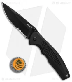 Boker Plus Gemini NGA Spring Assisted Knife Black Polymer (3.18" Black Serr) -Boker Sales Store Boker Plus Gemini NGA Black black serr BHQ 80765 er bottlecap