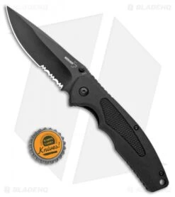 Boker Plus Gemini NGA Spring Assisted Knife Black (3.5" Black Serr) 01BO503 -Boker Sales Store Boker Plus Gemini NGA SA Black Black Serr 01BO503 BHQ 105723 jr bottlecap