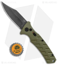 Boker Plus Strike Bowie Automatic Knife OD Green (3.25" Black SW) -Boker Sales Store Boker Plus Strike Bowie Auto OD Green Black Wash BHQ 125301 jr bottlecap