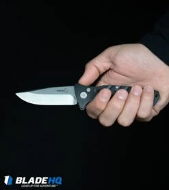 Boker Strike Desert Warrior Automatic Knife OD Green (3.25" D2 Copper) -Boker Sales Store Boker Plus Strike Drop Point Automatic Knife Stonewash 01BO400N BHQ 32040 kp in hand web 1