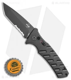 Boker Plus Strike Tanto Automatic Knife (3.25" Black Serr D2) -Boker Sales Store Boker Plus Strike Tanto Automatic Knife 3.25 Black Serr 01BO401N LS Bottlecap