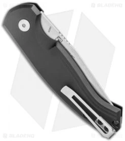 Boker Plus Vox Karakurt Automatic Knife Black Aluminum (3" Stonewash) 01BO363 -Boker Sales Store Boker Plus Vox Karakurt Auto Black Aluminum SW 01BO363 BHQ 120631 jr side