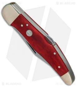 Boker Tree Brand L.E. Trapper Double Lockback Pocket Knife 5.25" Smooth Red Bone -Boker Sales Store Boker Tree Brand LE Trapper Double smooth red bone BHQ 78495 er spine
