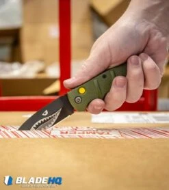 Boker Warhawk Kalashnikov Dagger Automatic Knife Green (3.25" Black D2) -Boker Sales Store Boker Warhawk Kalashnikov Dagger Automatic Knife Black BHQ92862 kp in a box hand web