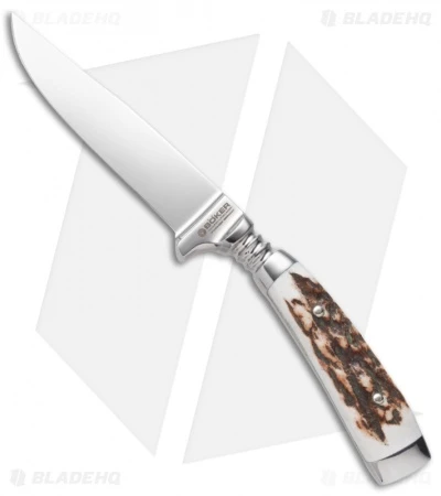 Boker Gobec Integral Nicker Fixed Blade Knife Stag (4" Mirror) 120532 1 Boker Gobec Integral Nicker Fixed Blade Knife Stag (4" Mirror) 120532