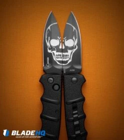 Boker Skull Kalashnikov Dagger Automatic Knife (3.25" Black D2) -Boker Sales Store boker kalashnikov skull dagger blk BHQ 48870 dl